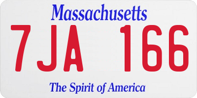 MA license plate 7JA166