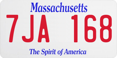 MA license plate 7JA168