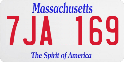 MA license plate 7JA169