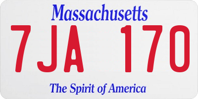 MA license plate 7JA170
