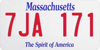 MA license plate 7JA171