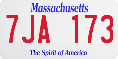 MA license plate 7JA173
