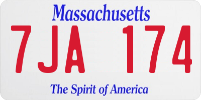 MA license plate 7JA174