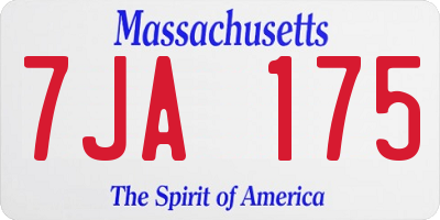 MA license plate 7JA175