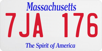 MA license plate 7JA176