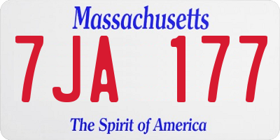 MA license plate 7JA177