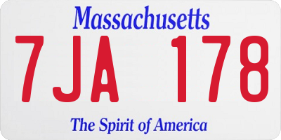 MA license plate 7JA178