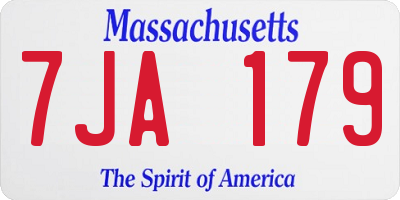 MA license plate 7JA179