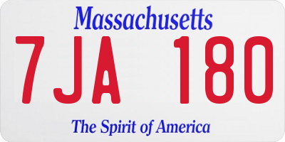 MA license plate 7JA180