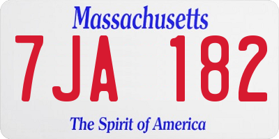 MA license plate 7JA182