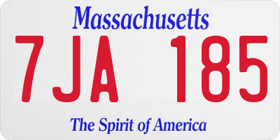 MA license plate 7JA185