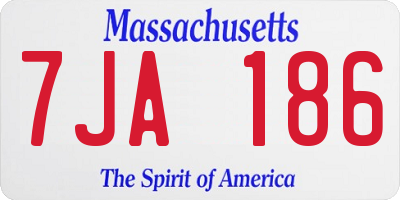 MA license plate 7JA186