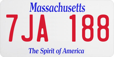 MA license plate 7JA188