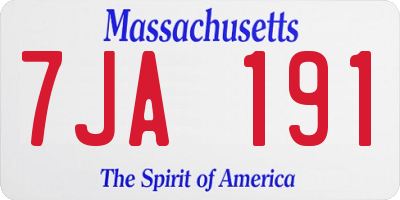 MA license plate 7JA191