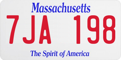 MA license plate 7JA198