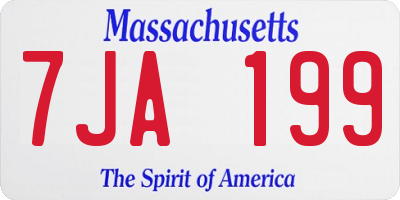 MA license plate 7JA199