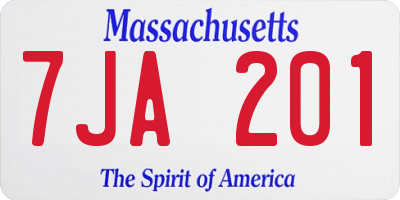 MA license plate 7JA201