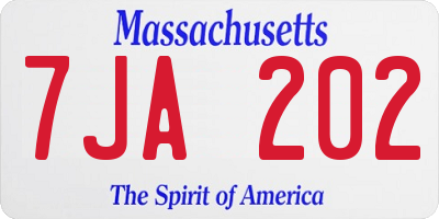 MA license plate 7JA202