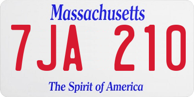 MA license plate 7JA210