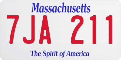 MA license plate 7JA211