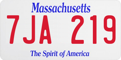 MA license plate 7JA219