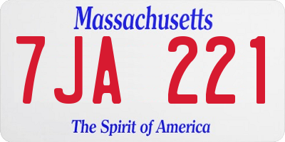 MA license plate 7JA221