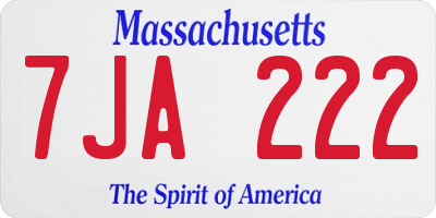 MA license plate 7JA222