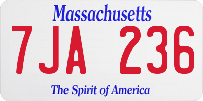 MA license plate 7JA236