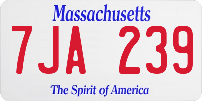 MA license plate 7JA239