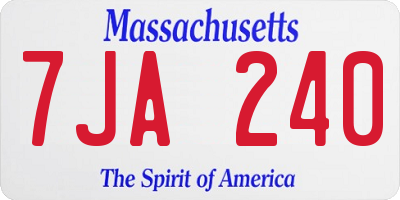 MA license plate 7JA240