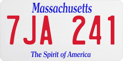 MA license plate 7JA241