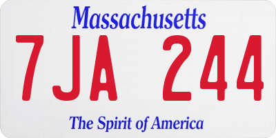 MA license plate 7JA244