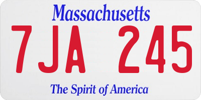 MA license plate 7JA245