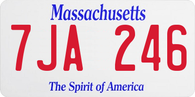 MA license plate 7JA246