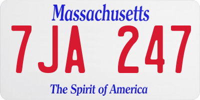 MA license plate 7JA247