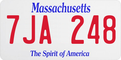MA license plate 7JA248