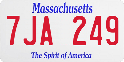 MA license plate 7JA249