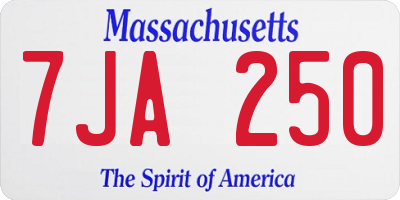 MA license plate 7JA250
