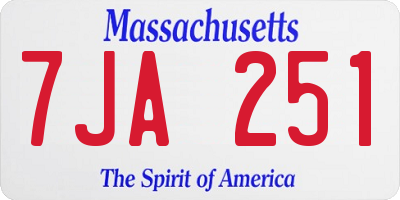 MA license plate 7JA251