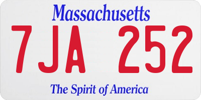 MA license plate 7JA252