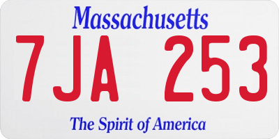 MA license plate 7JA253