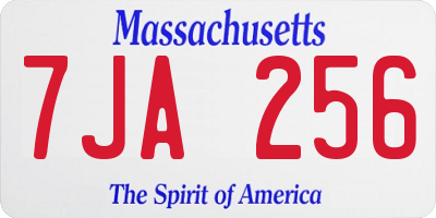 MA license plate 7JA256