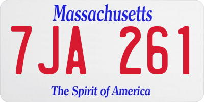 MA license plate 7JA261