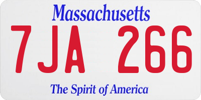 MA license plate 7JA266