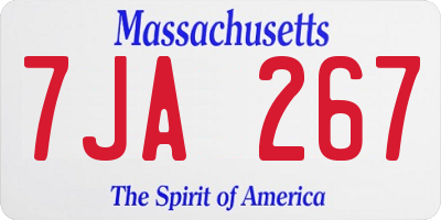 MA license plate 7JA267