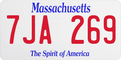 MA license plate 7JA269