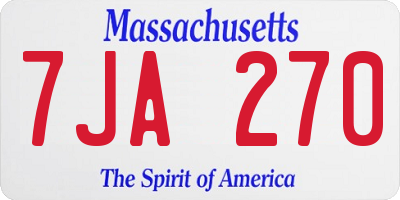 MA license plate 7JA270