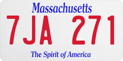 MA license plate 7JA271