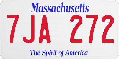 MA license plate 7JA272