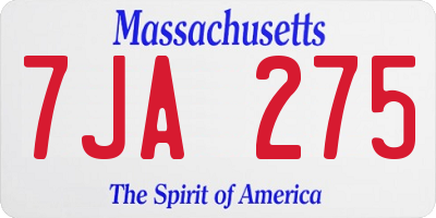 MA license plate 7JA275